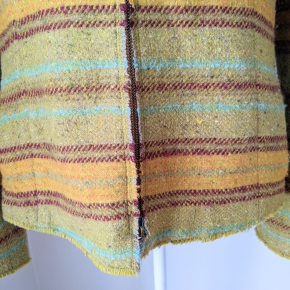 Akris Punto Multicolored Wool Mohair Boho Jacket Blazer Zip Front Sz 8-10 VGUC! - Picture 10 of 12
